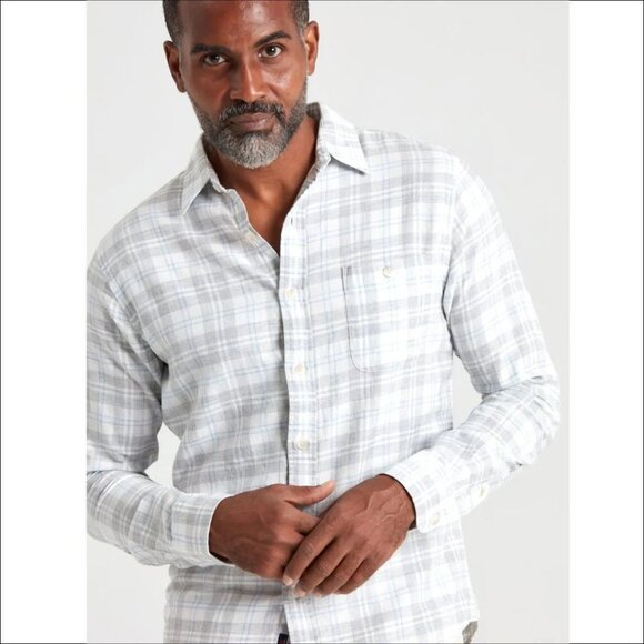 Men's Faherty Stretch Featherweight Flannel Long Sleeve Shirt-Size M (MWF2109) - Picture 5 of 13